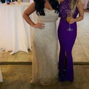 Adrianna Papell Art Deco blouson beaded gown